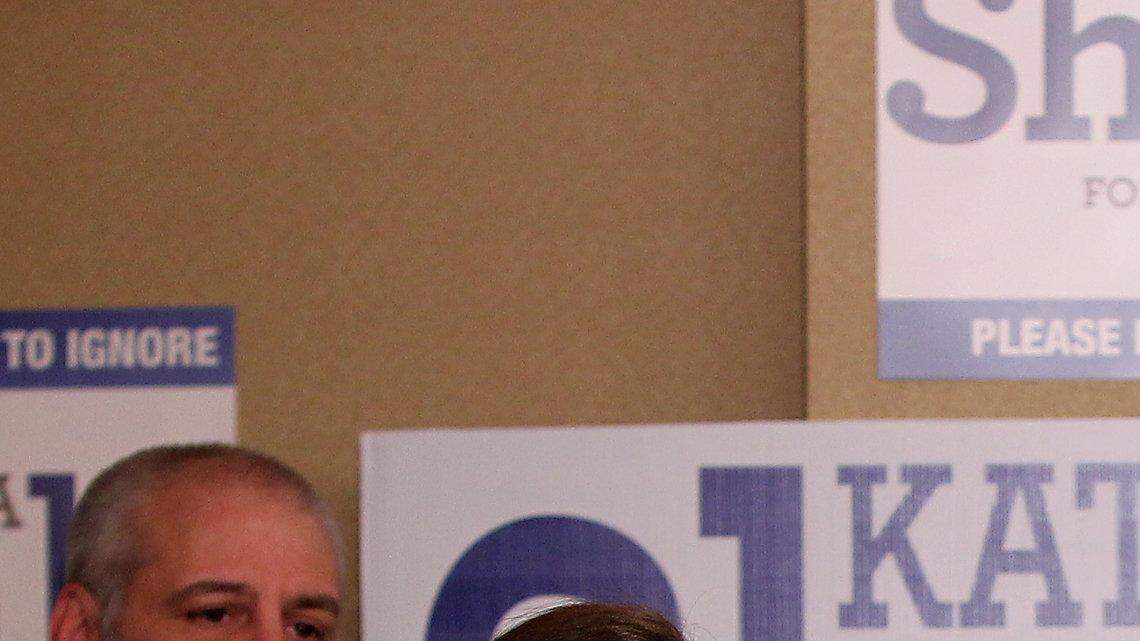 Katrina Shealy greets supporters at the Wingate By Wyndham after the polls that came in indicate that she beat Jake Knotts for a SC Senate seat. She is urrounded by supporters and family members.