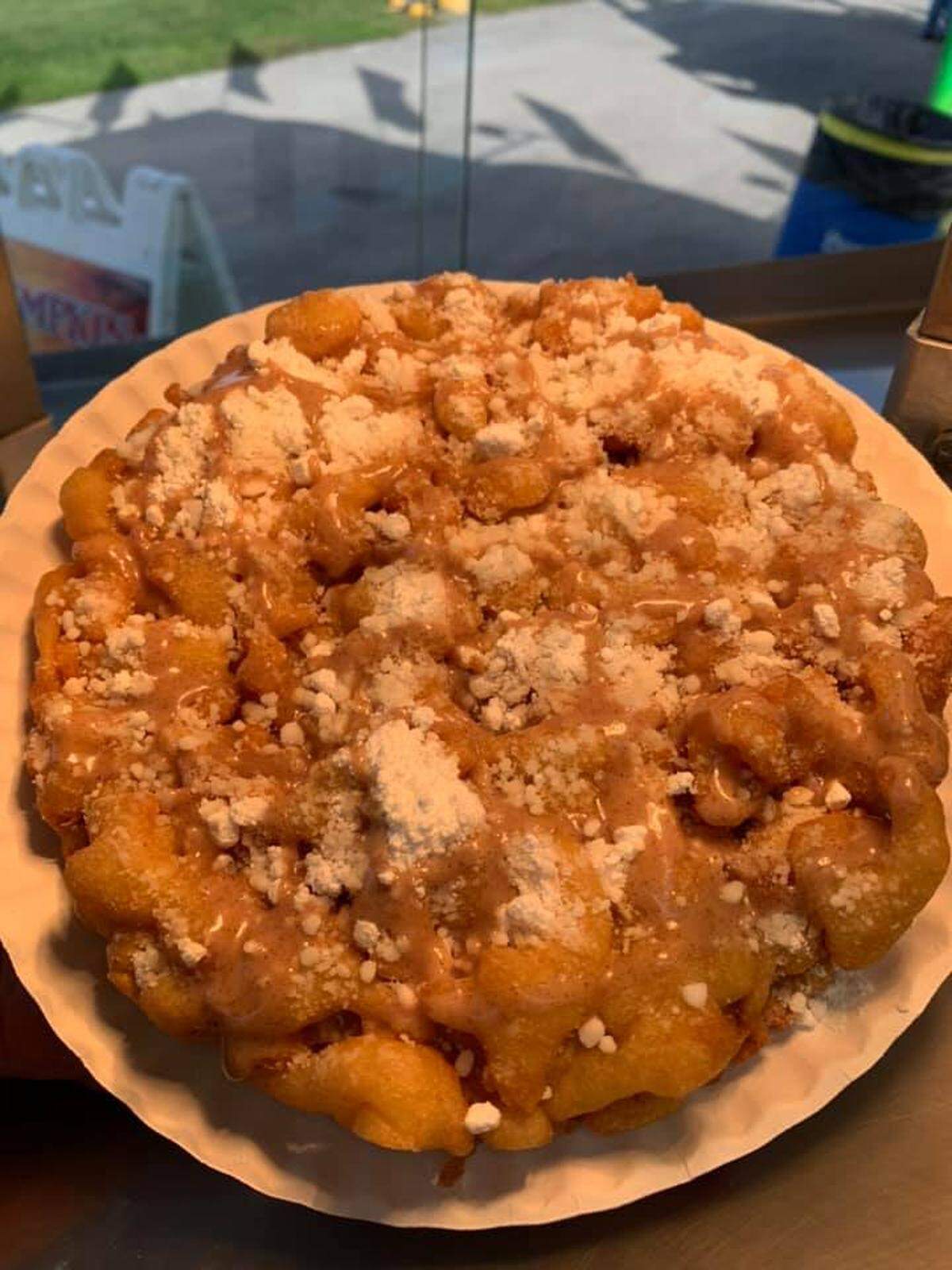 An image of pumpkin spice funnel cake.