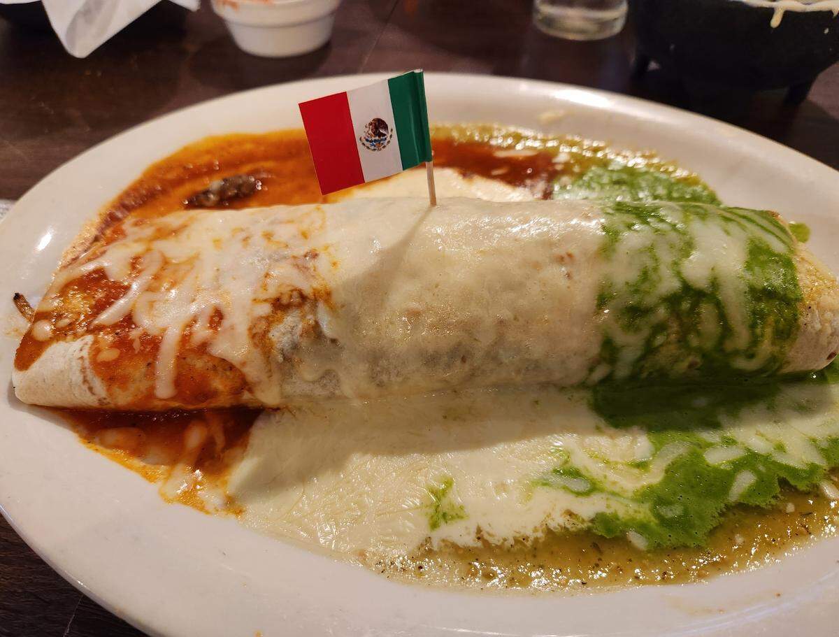 A burrito from the Que! Bueno location in Lexington.