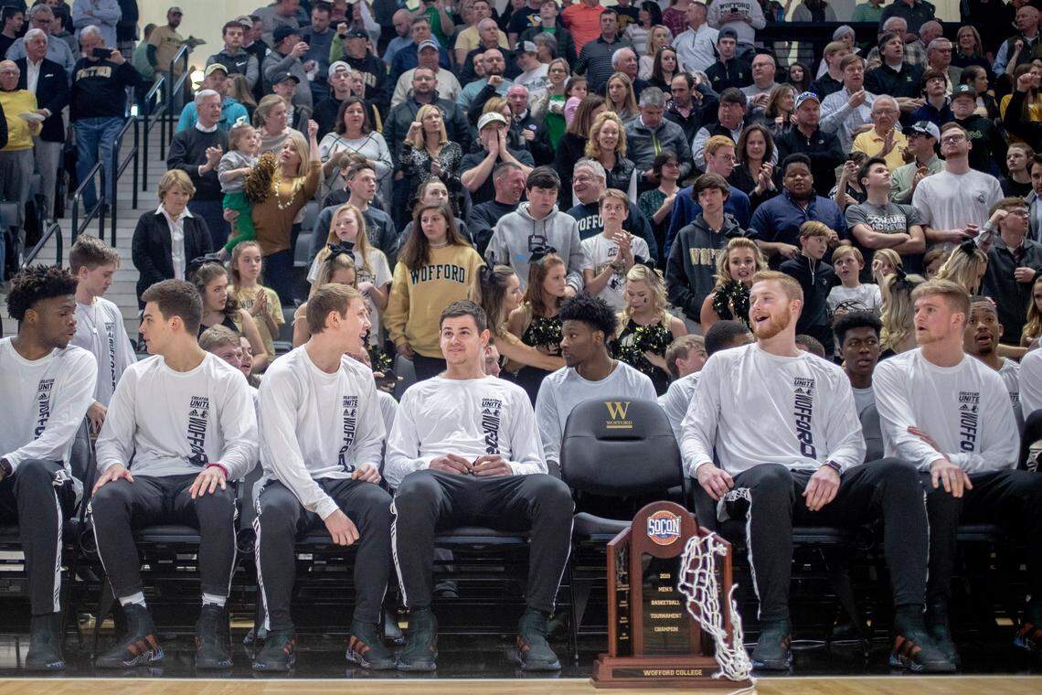 Wofford players and fans joined together Sunday to watch the NCAA tournament selection show. Wofford received a No. 7 seed, the best seed in Southern Conference history. The Terriers open the NCAA tournament Thursday against No. 10 seed Seton Hall.