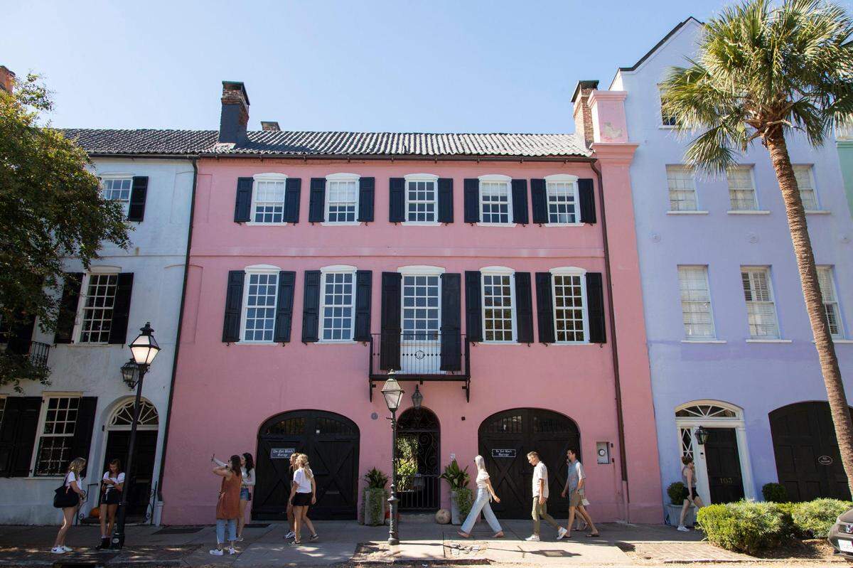 Rainbow Row in Charleston, South Carolina.