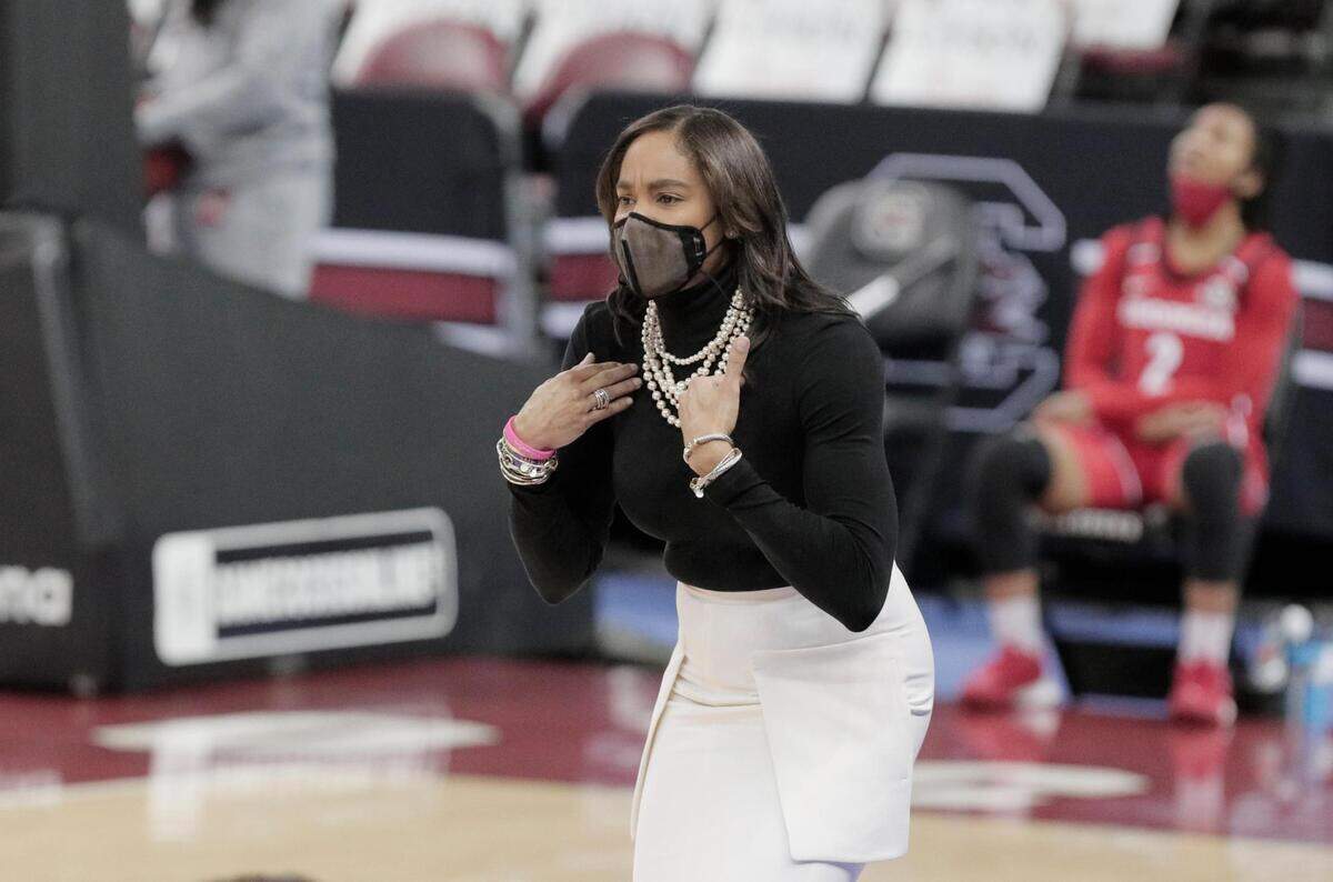 Georgia Lady Bulldogs head coach Joni Taylor at Colonial Life Arena on Thursday, January 21, 2021.
