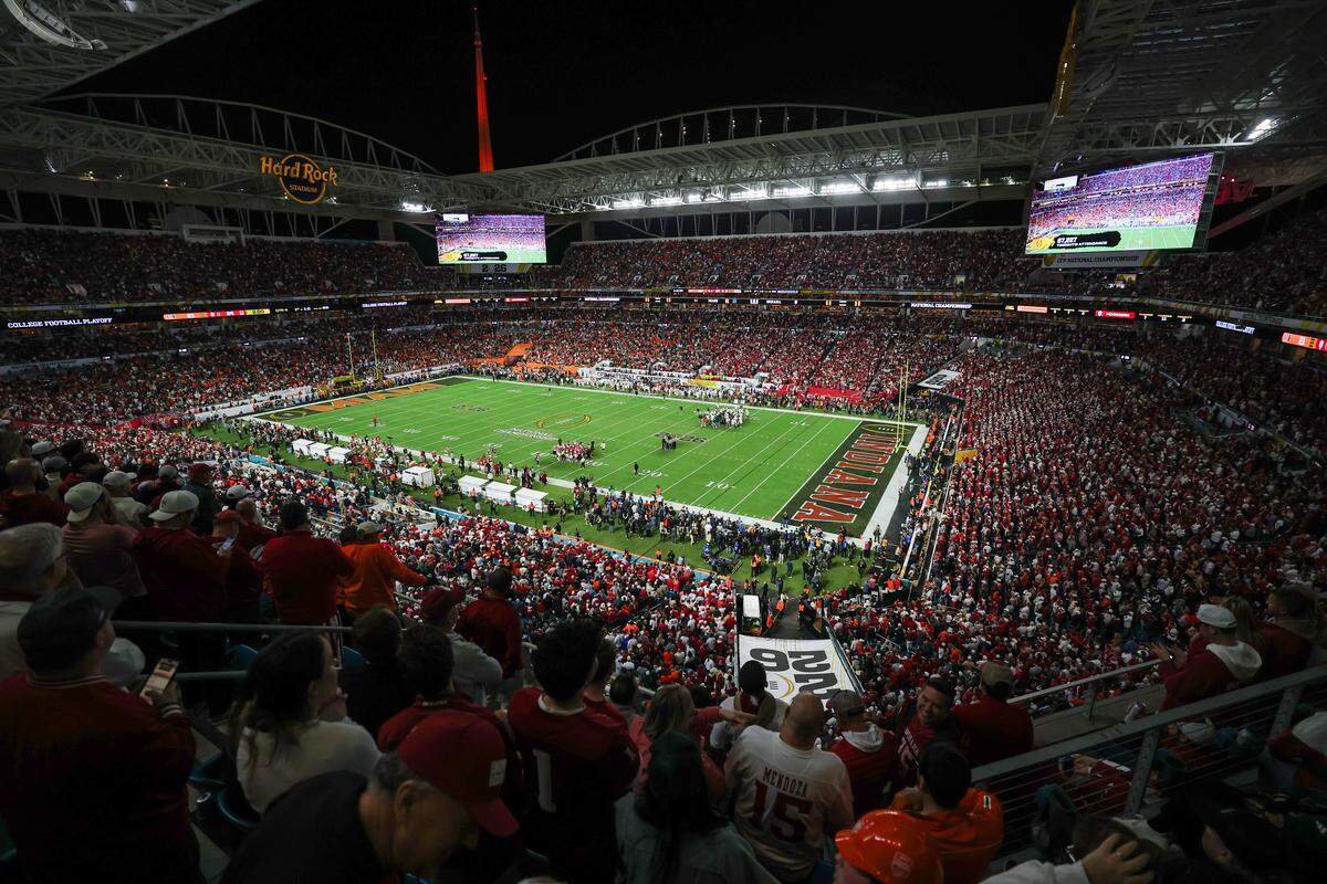 The 2026 College Football Playoff National Championship at Hard Rock Stadium was played on January 19, 2026 in Miami Gardens, Florida.
