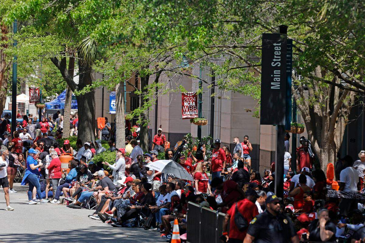 The city of Columbia holds a parade on Main Street to honor the South Carolina women’s basketball team’s 2024 national championship.