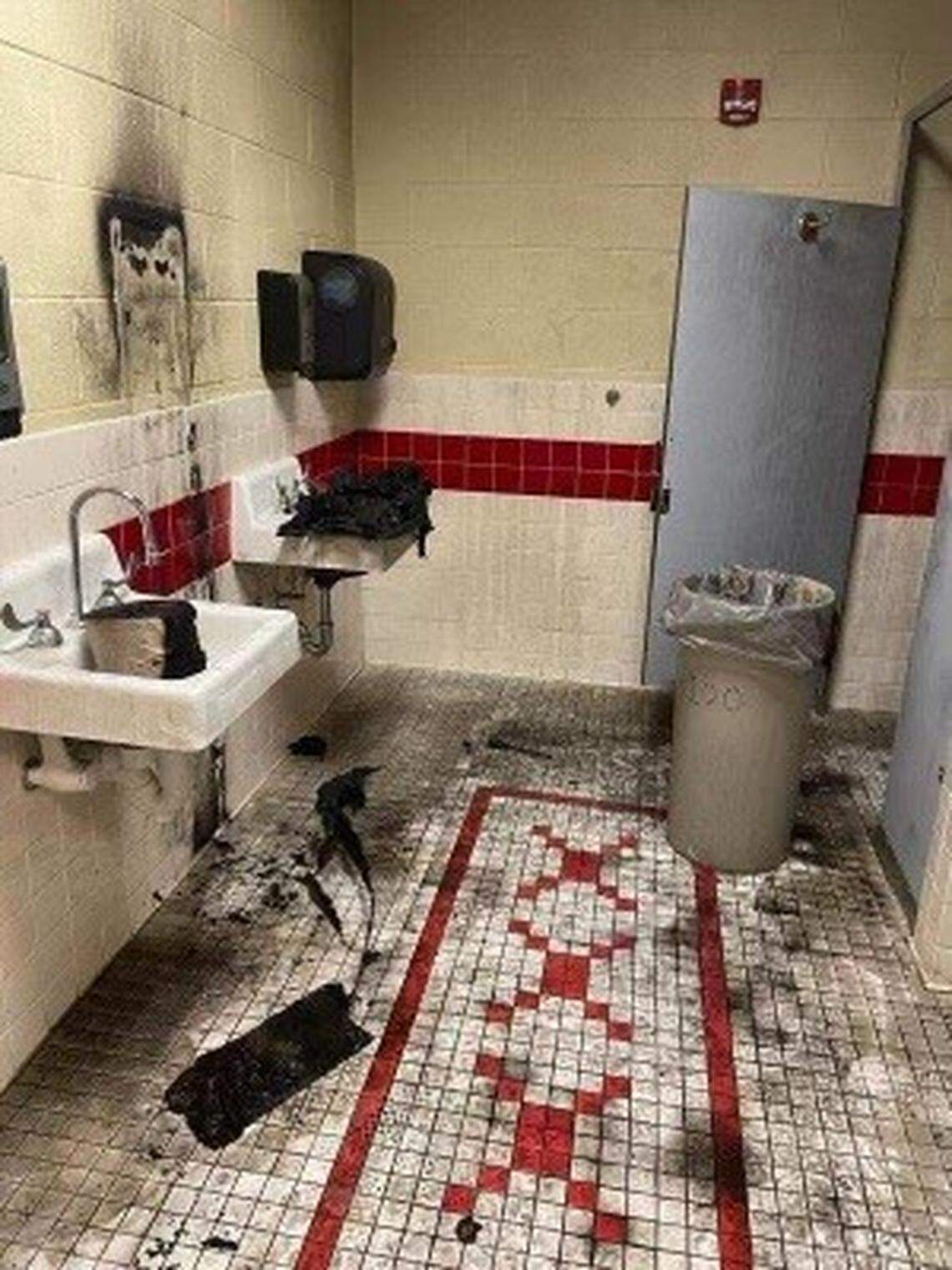 A suspicious fire at a high school in Columbia is being investigated, police said.