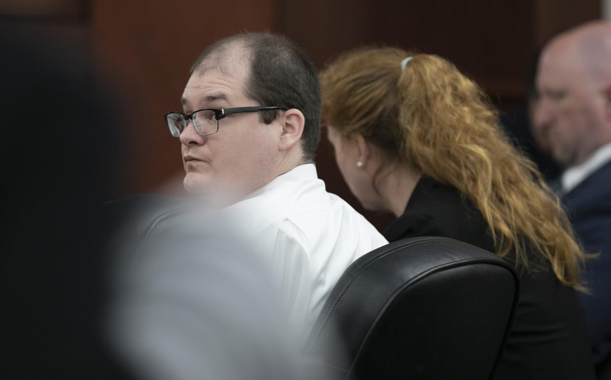 Tim Jones looks around the courtroom  during closing arguments of his trial in Lexington. Timothy Jones, Jr. was found guilty of killing his 5 young children in 2014. 6/13/19