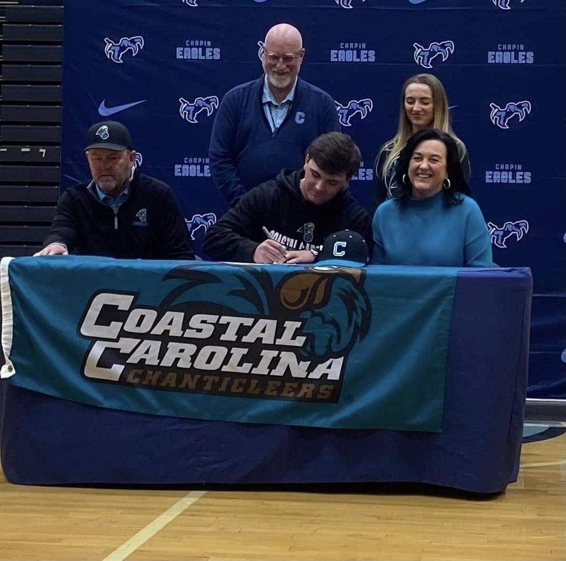 Chapin’s Harrison James signs his National Letter of Intent with Coastal Carolina. James is The State’s 2025 Midlands Boys co-Golfer of the Year.