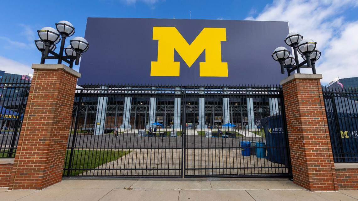 A wide view of the Big House before the NCAA game between University of Michigan Wolverines and the UNLV Rebels at Michigan Stadium.