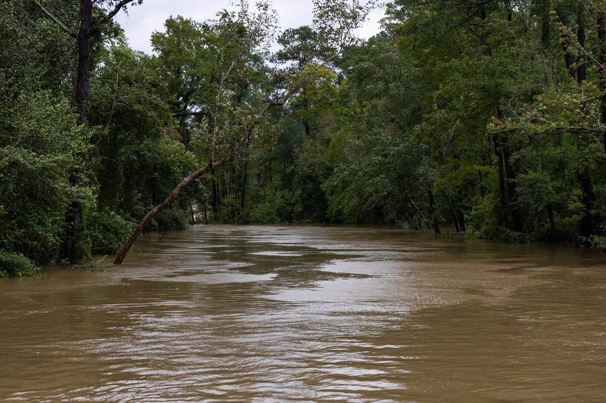 Gills Creek is high after Hurricane Helene hit Forest Acres, South Carolina on Friday, September 27, 2024.