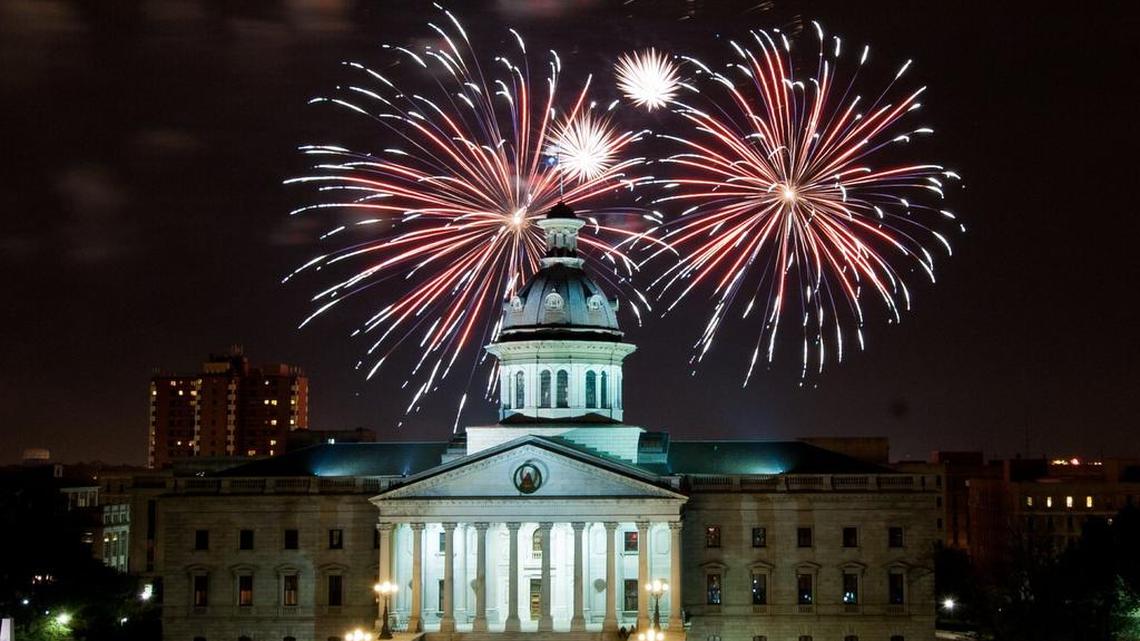 Fireworks above the SC State House.