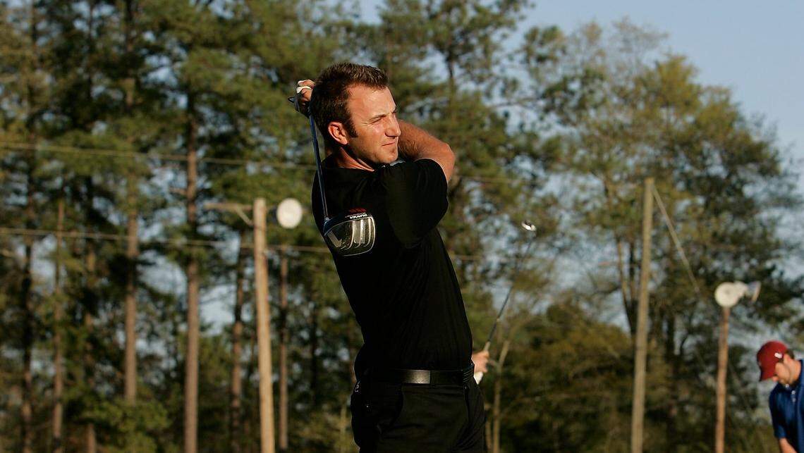 March 31, 2010: Dustin Johnson at the Weed Hill driving range in Irmo.