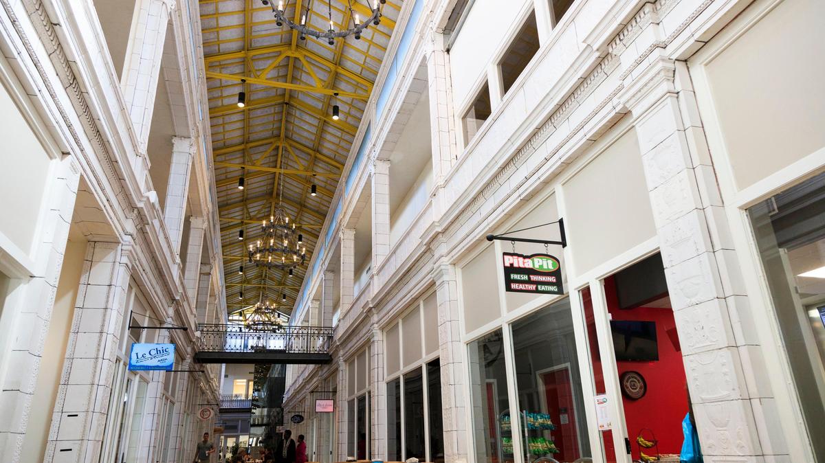 Customers eat lunch at Swanson’s Deli in the Arcade Mall in downtown Columbia, South Carolina on Wednesday, January 8, 2020. After years of renovation, all of the ground floor retail suites are occupied, with the last spot going to Odd Bird Books, an independent book shop.