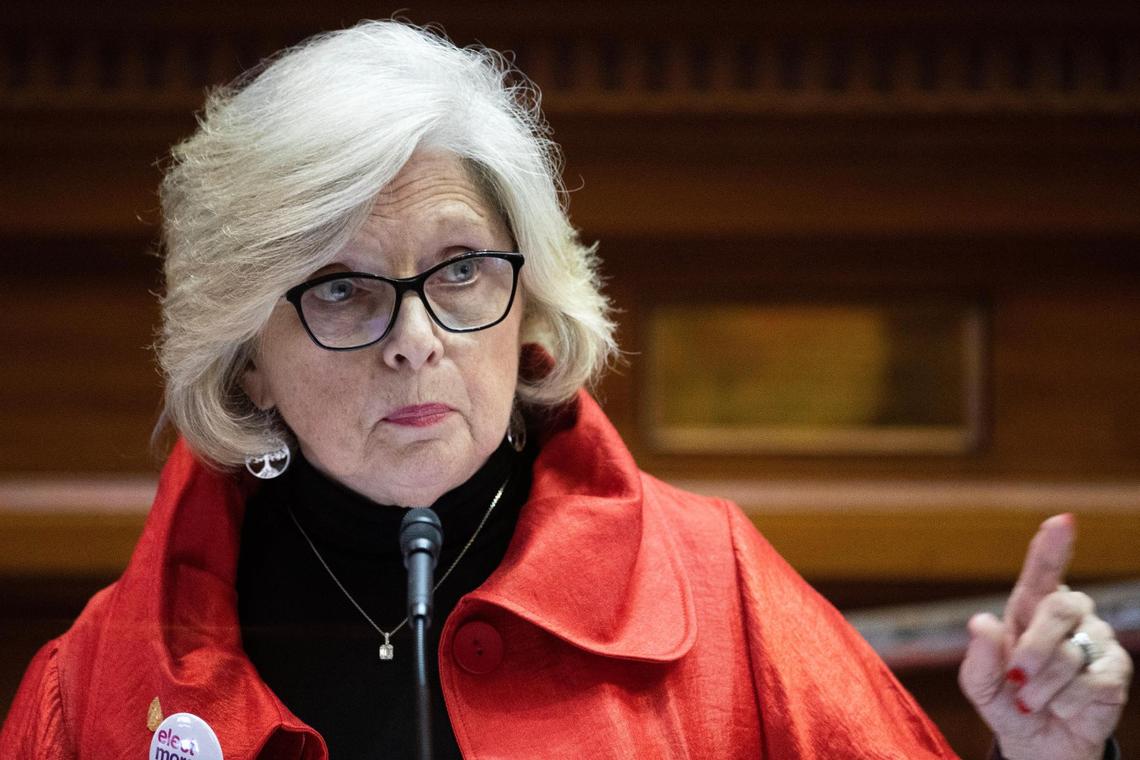 Senator Katrina Shealy, R-Lexington, debates a bill that would ban abortion after six weeks on Tuesday, May 23, 2023.