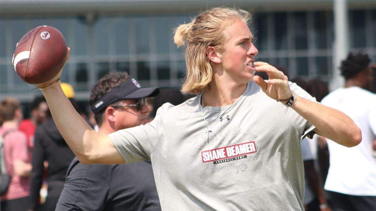 Westside High School Class of 2025 quarterback Cutter Woods at a South Carolina camp