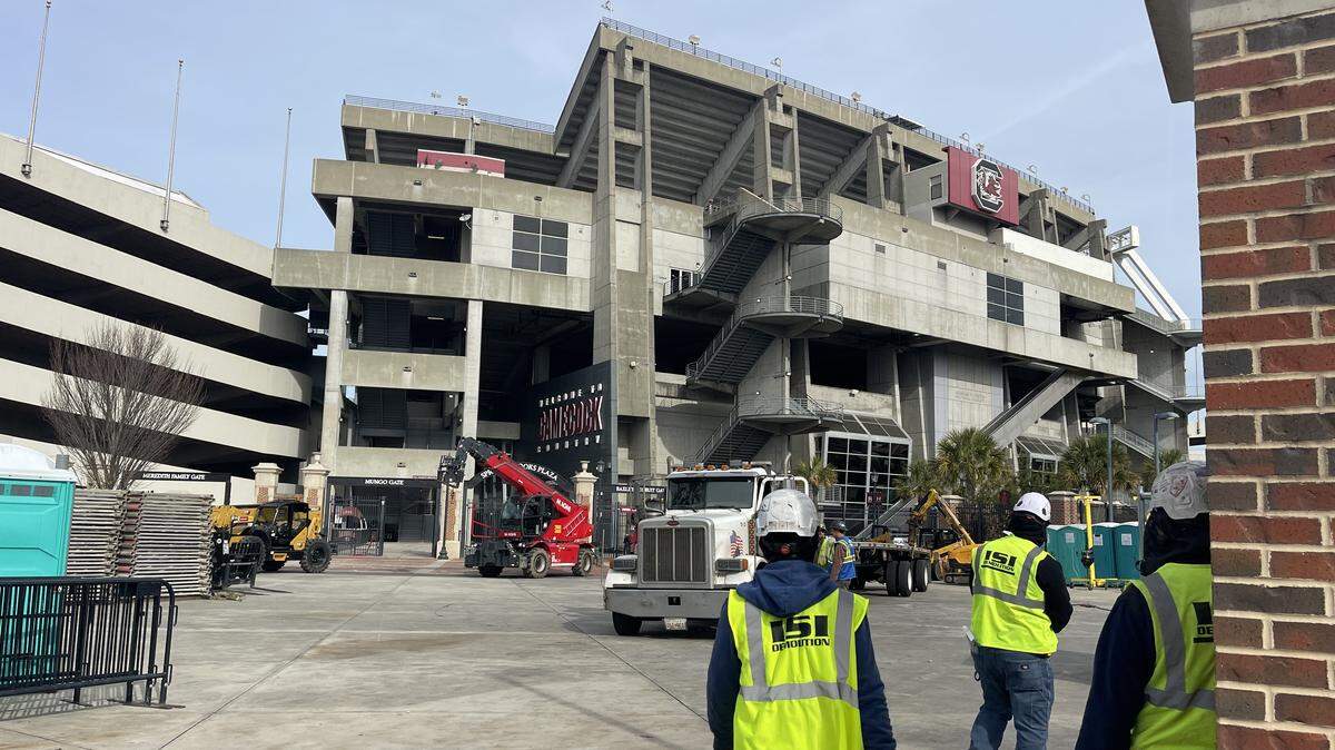 Demolition crews are in place this week at Williams-Brice Stadium ahead of the venue’s offseason renovations.