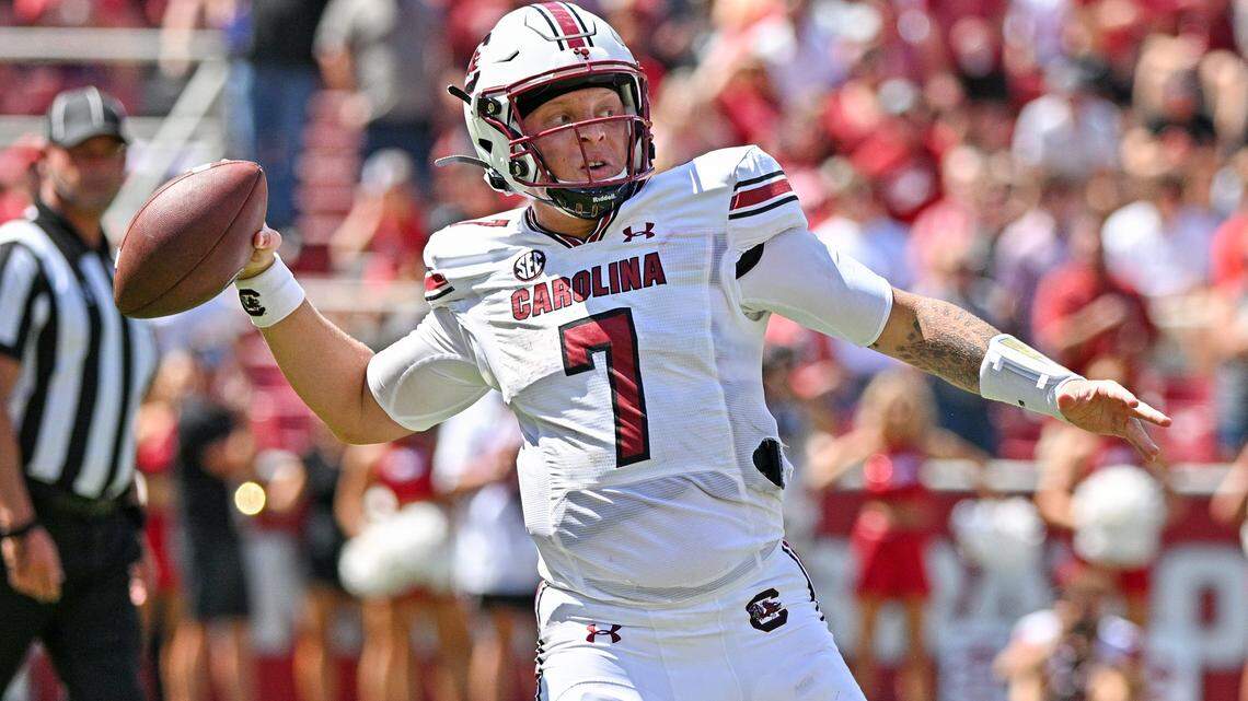 South Carolina quarterback Spencer Rattler has five interceptions in three games.