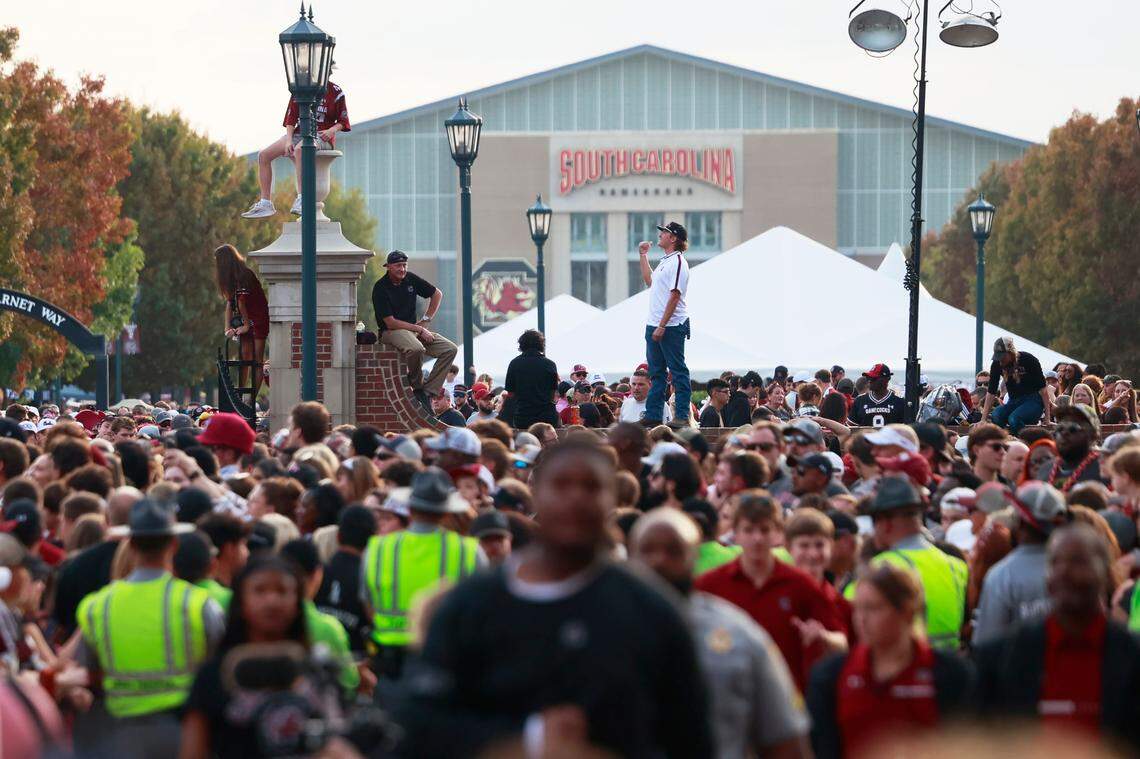 South Carolina enters Williams-Brice Stadium ahead of their game against Texas A&M on Saturday, November 2, 2024.