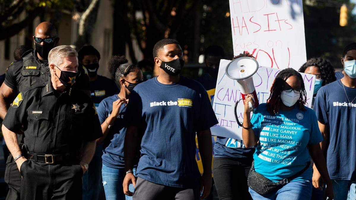 A get out the vote march in Columbia, SC, last October.