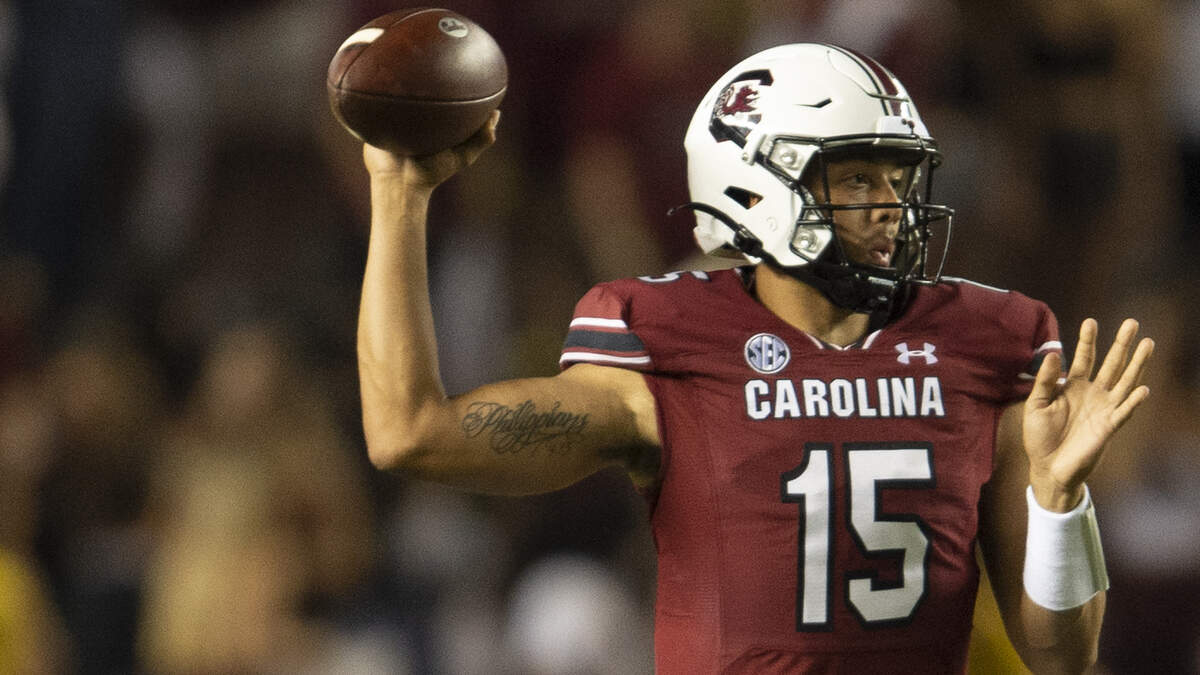 South Carolina quarterback Jason Brown (15)
