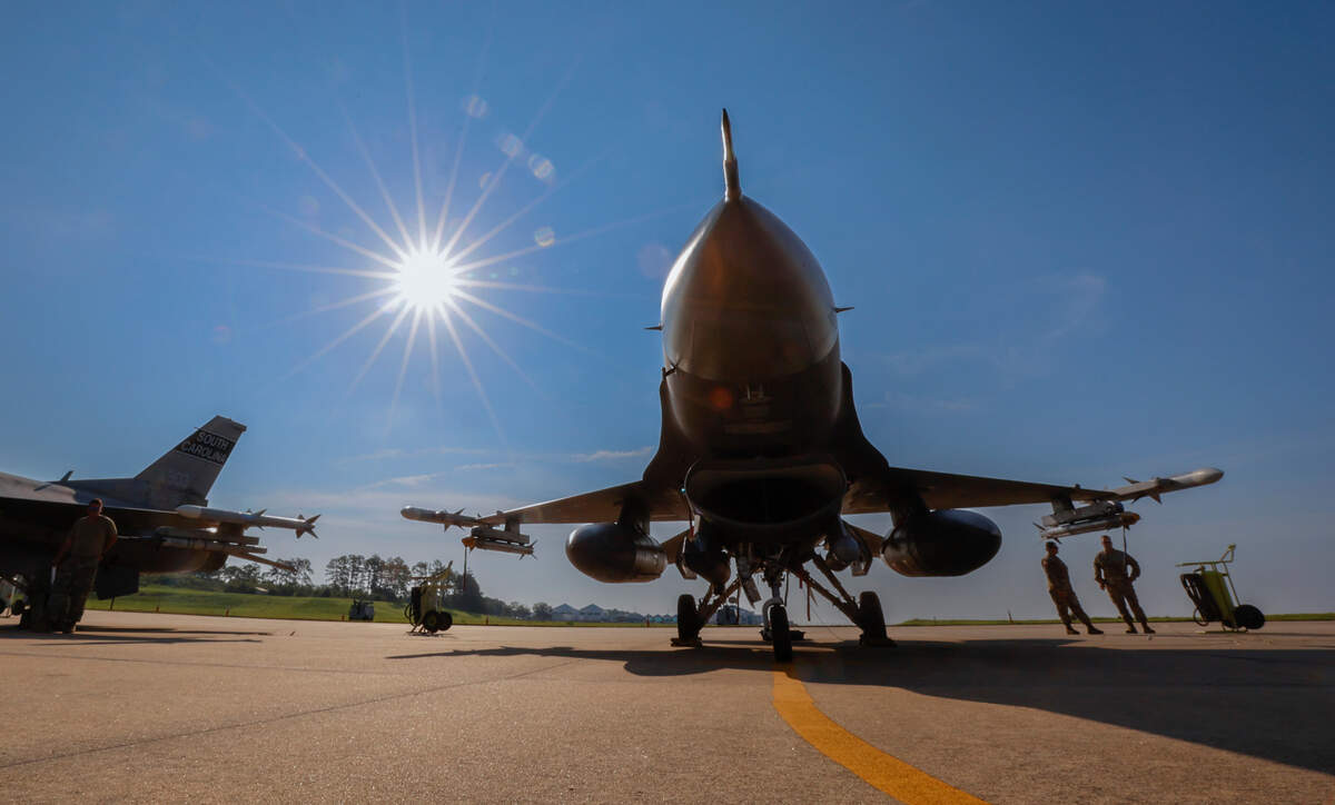 The 169th Fighter Wing of the South Carolina Air National Guard is temporarily stationed at the Columbia Metropolitan Airport while renovations take place at their home at McEntire Joint National Guard Base. The unit, with 25 F-16 jets will conduct its training daily.