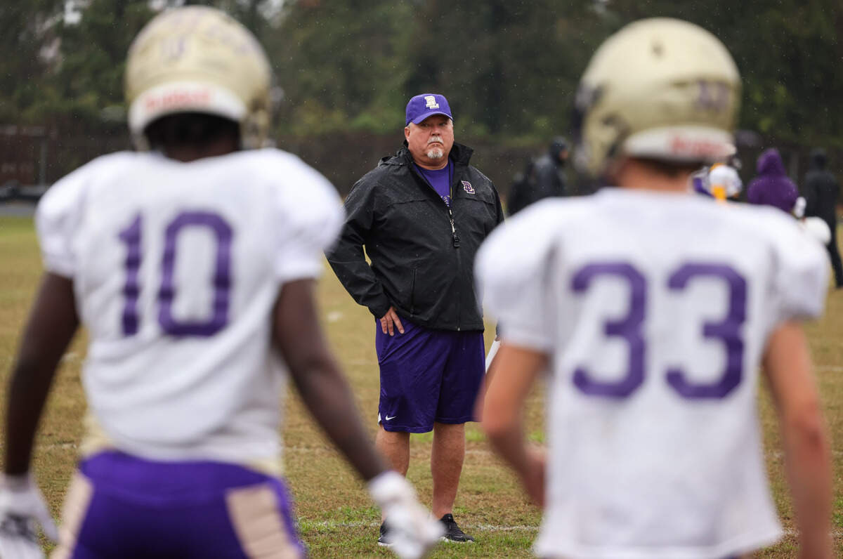 Head coach Greg Lawson looks on during practice at Batesburg-Leesville High School on Tuesday, November 19, 2024.