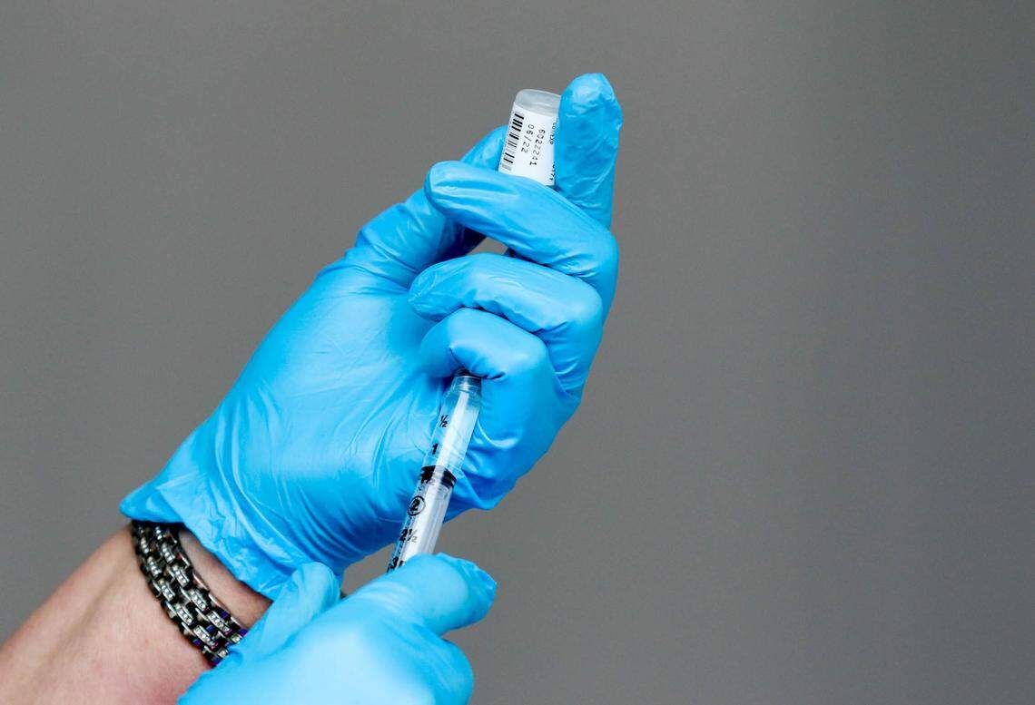 Tammy Justice-Alberts, LPN, prepares a Covid-19 vaccine at The Medical University of South Carolina in Charleston, S.C. on Tuesday, Dec. 15, 2020.