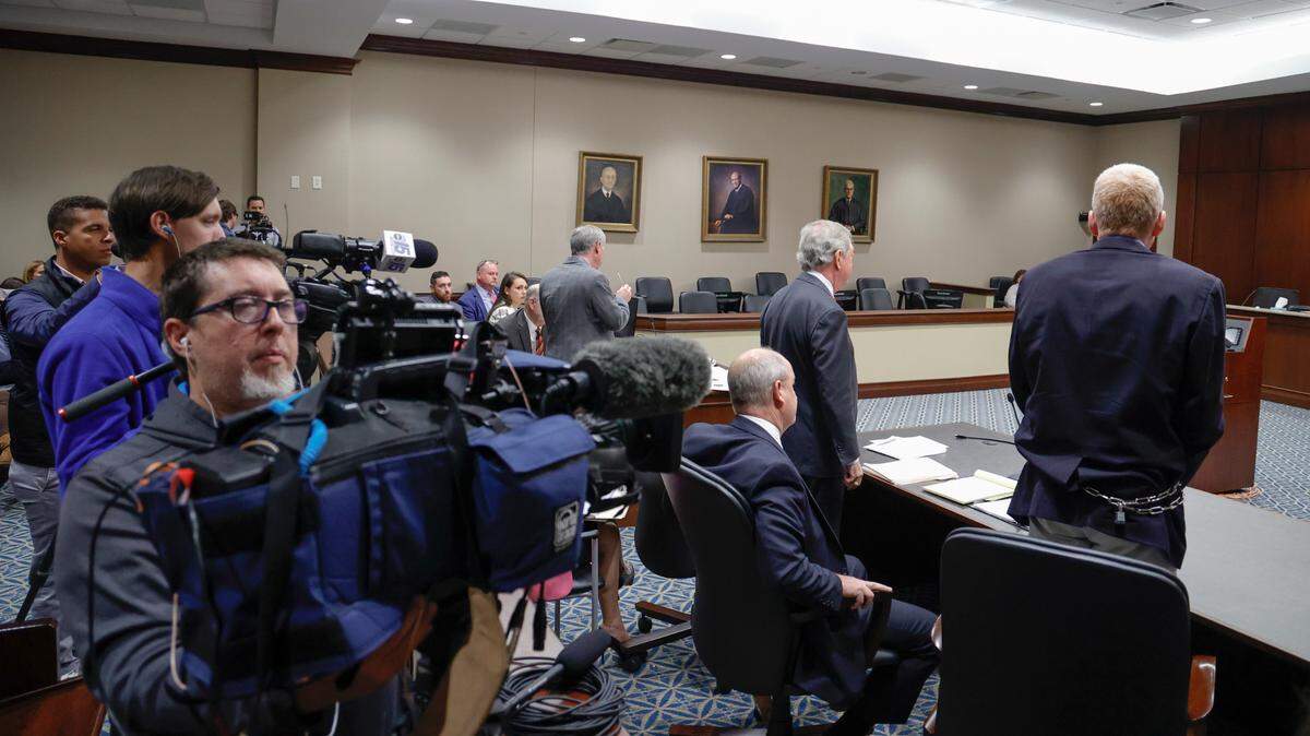 Members of the media cover a hearing about the release of evidence in the Alex Murdaugh murder trial before Judge Clifton Newman in Florence County on Thursday, Oct. 20, 2022.