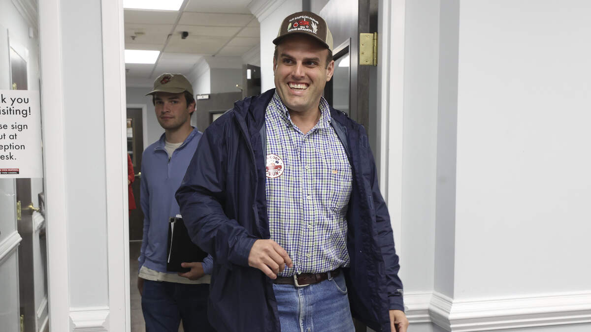 Cody Simpson arrives at the South Carolina Election Commission on Monday, March 16, 2026. Simpson is running for Commissioner of Agriculture.