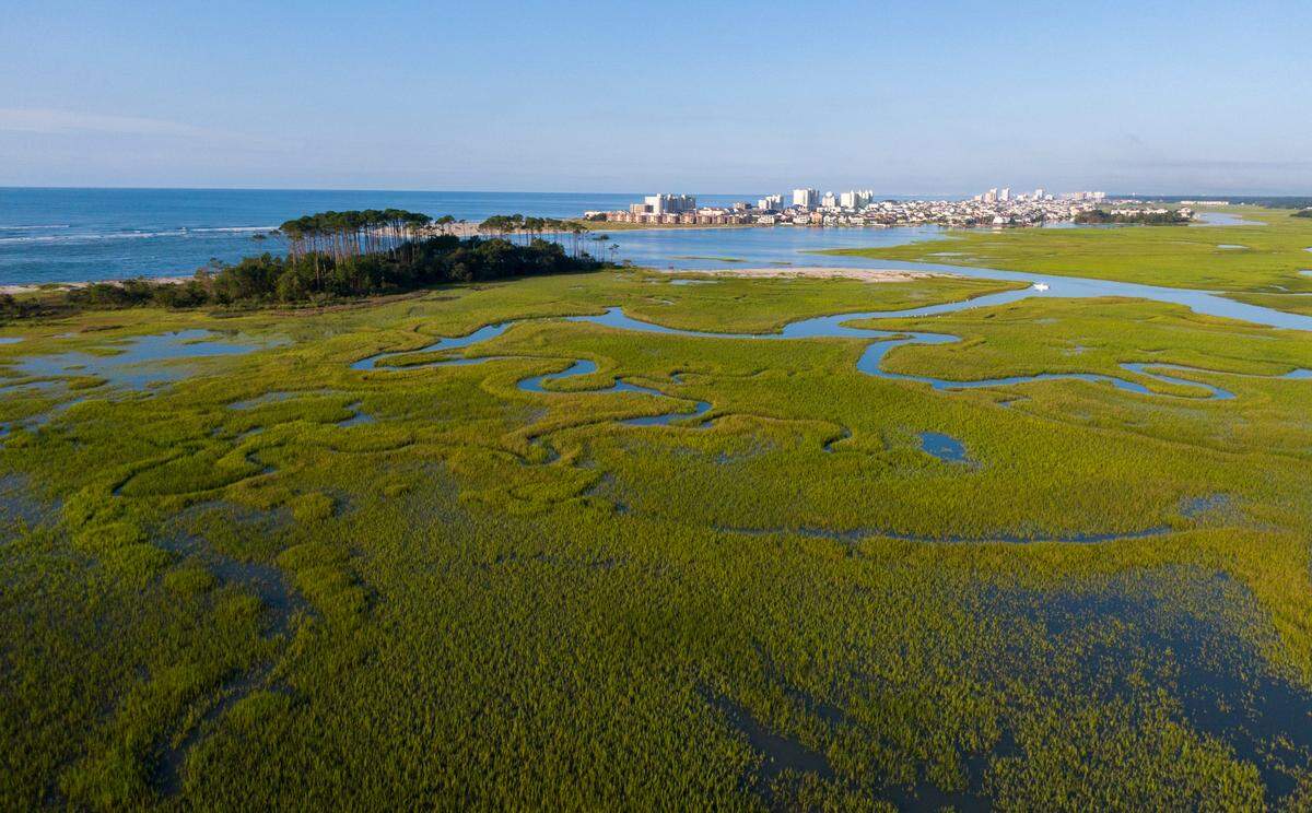 Waites Island is separated from the Cherry Grove section of North Myrtle Beach by Hog Inlet. Aug. 21, 2021.