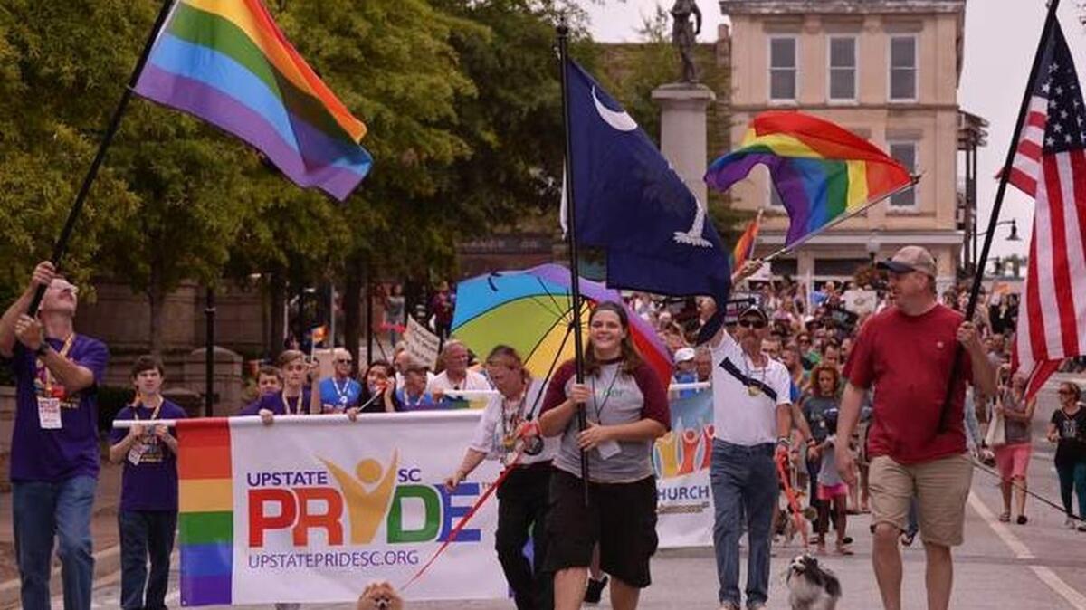 
The seventh annual Upstate Pride SC March and Festival was held at Barnet Park in downtown Spartanburg on Saturday. Hundreds attended the festivities.

