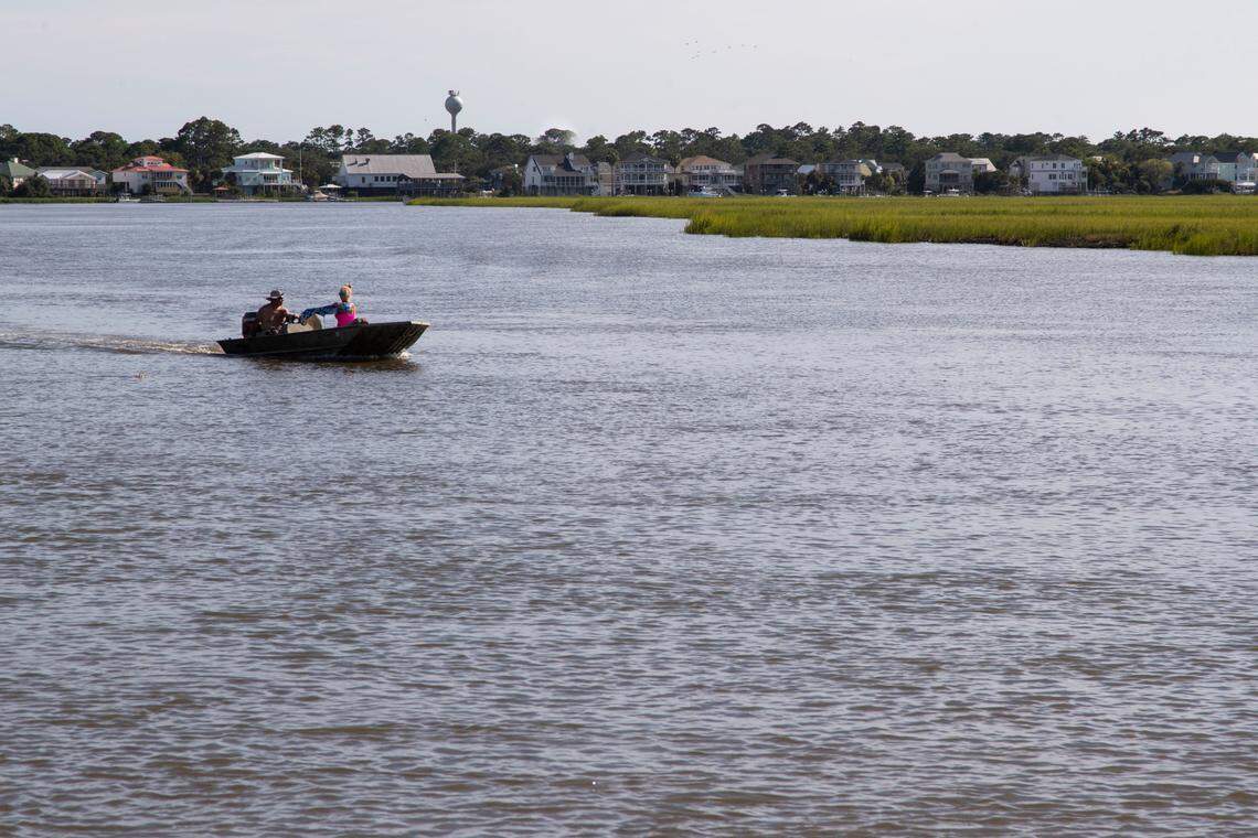 Brackish water surrounding Edisto Island in South Carolina on Monday, August 18, 2020. A species vibrio lives in this water, which can be dangerous to anyone in the water with an open cut.