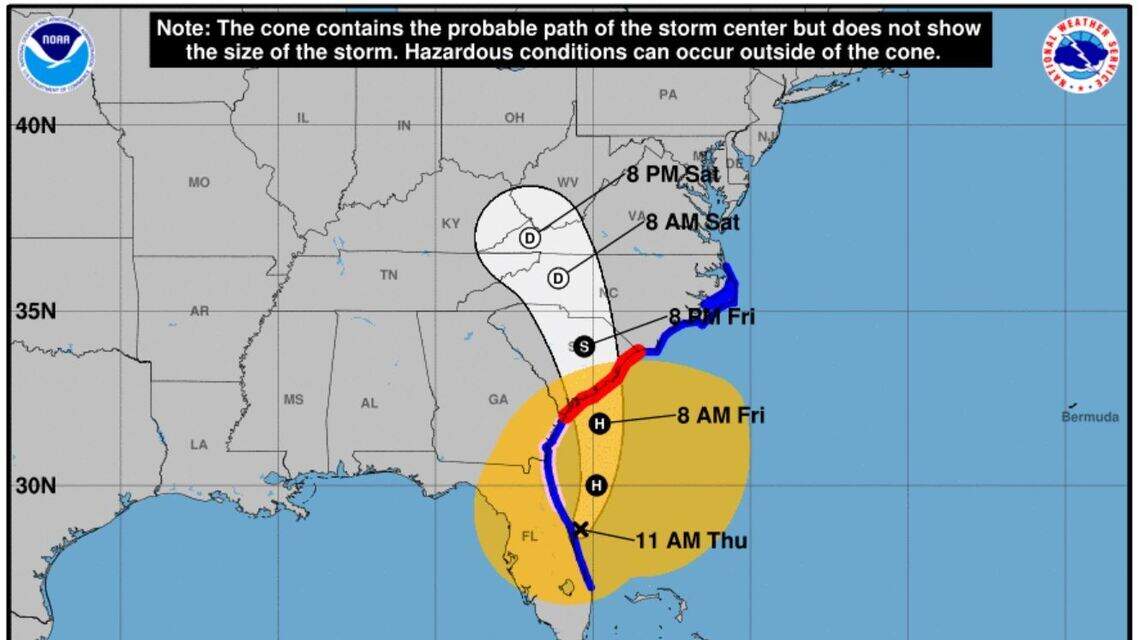 Forecast for Ian upgraded to a tropical storm warning in the Midlands