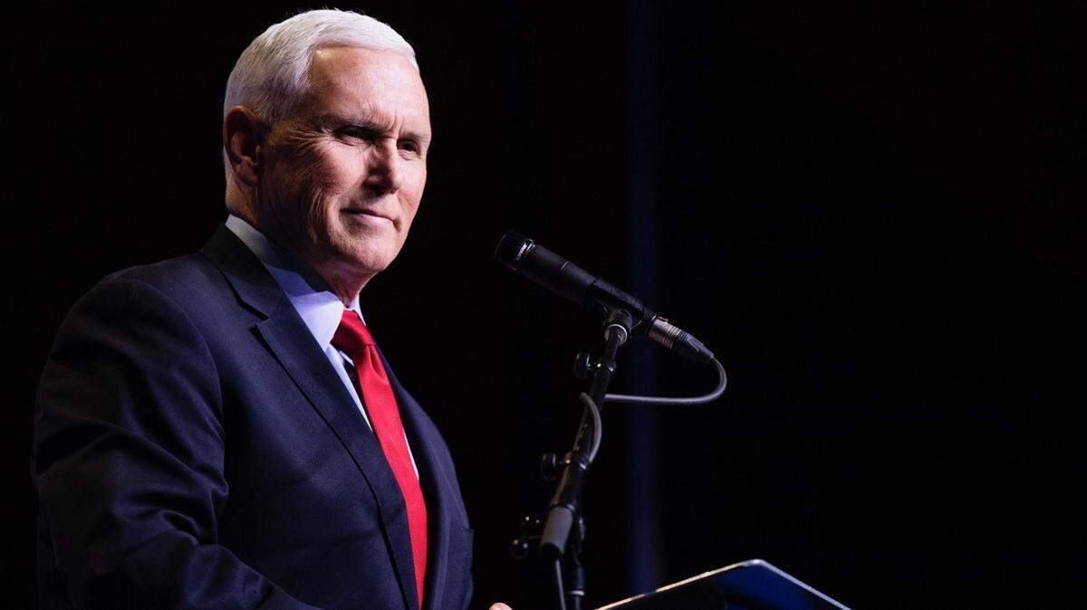 Former Vice President Mike Pence speaks at the Columbia Convention Center on Thursday, April 29, 2021, in front of hundreds of Christian conservatives at the Palmetto Family fundraising gala.
