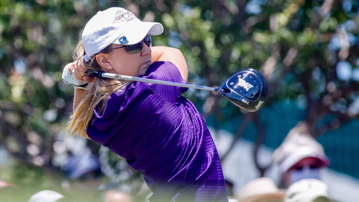 April 27, 2017; Irving, TX, USA Austin Ernst tees off on the 10th hole during the first round of the Volunteers of America Texas Shootout at Las Colinas Country Club in Irving, TX. Special to S-T/Ray Carlin