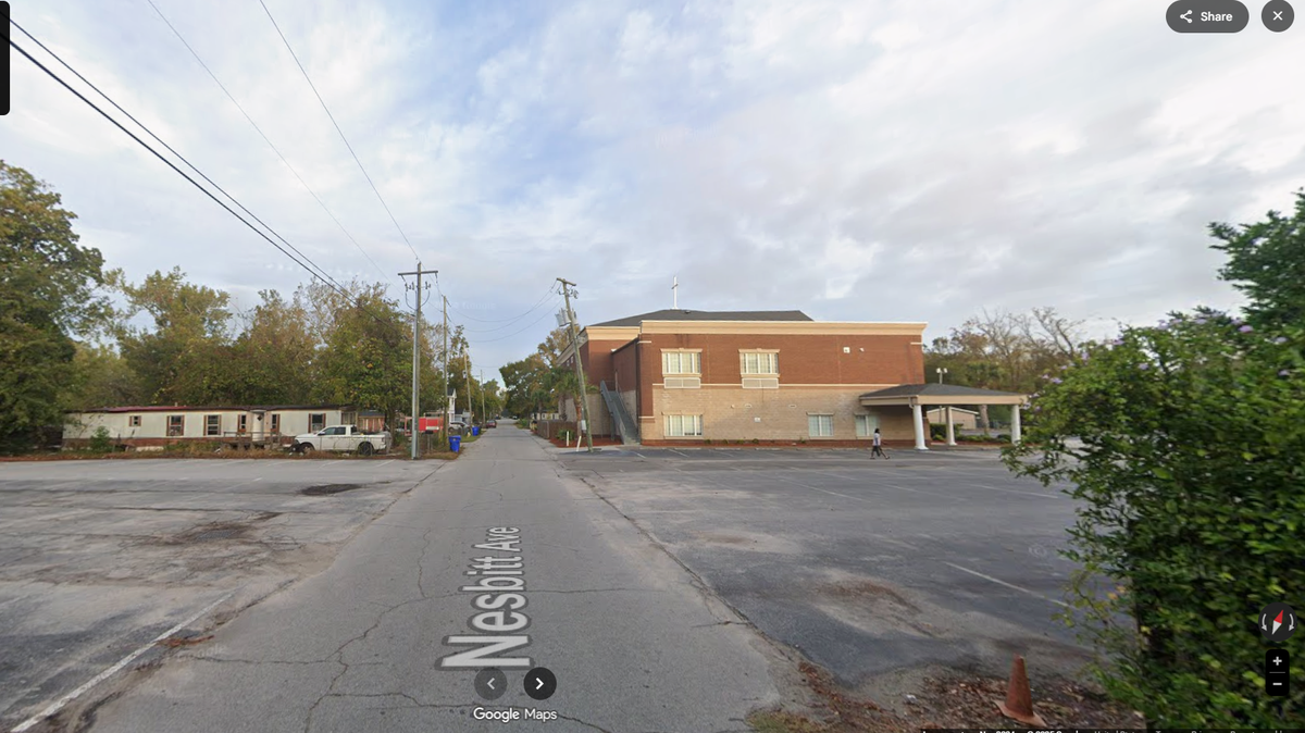 Multiple church parking lots are located along Nesbitt Avenue in North Charleston, maps show. A man is accused of using one for stunt driving while naked.
