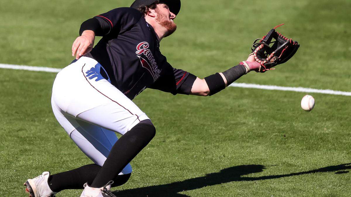 South Carolina Gamecocks third baseman Talmadge LeCroy (5) misses a foul pop against the Clemson Tigers during the game at Founders Park in Columbia, SC, March 5, 2023.