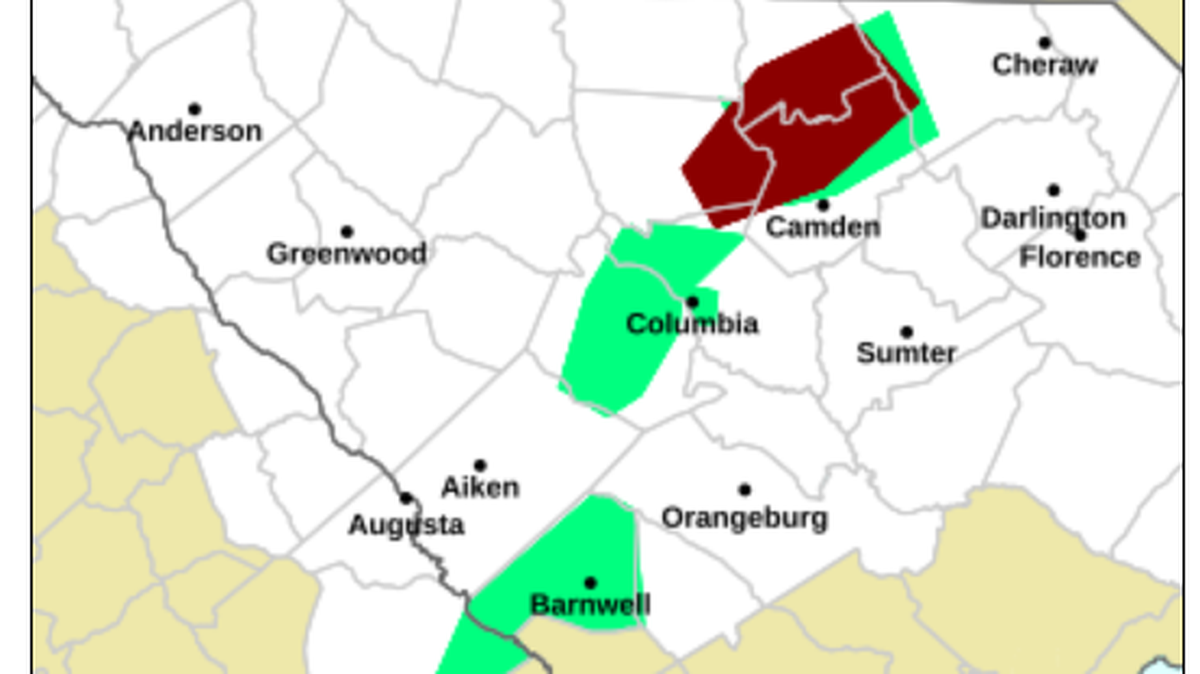 Areas with flood advisories or flash flood warnings at 2:36 p.m. May 25, 2026.