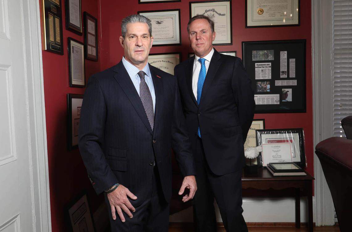 Attorneys Eric Bland, left, and Ronnie Richter pose for a portrait in Bland’s Columbia office. Bland and Richter are representing the family of Gloria Satterfield, the longtime housekeeper for the Murdaugh family.