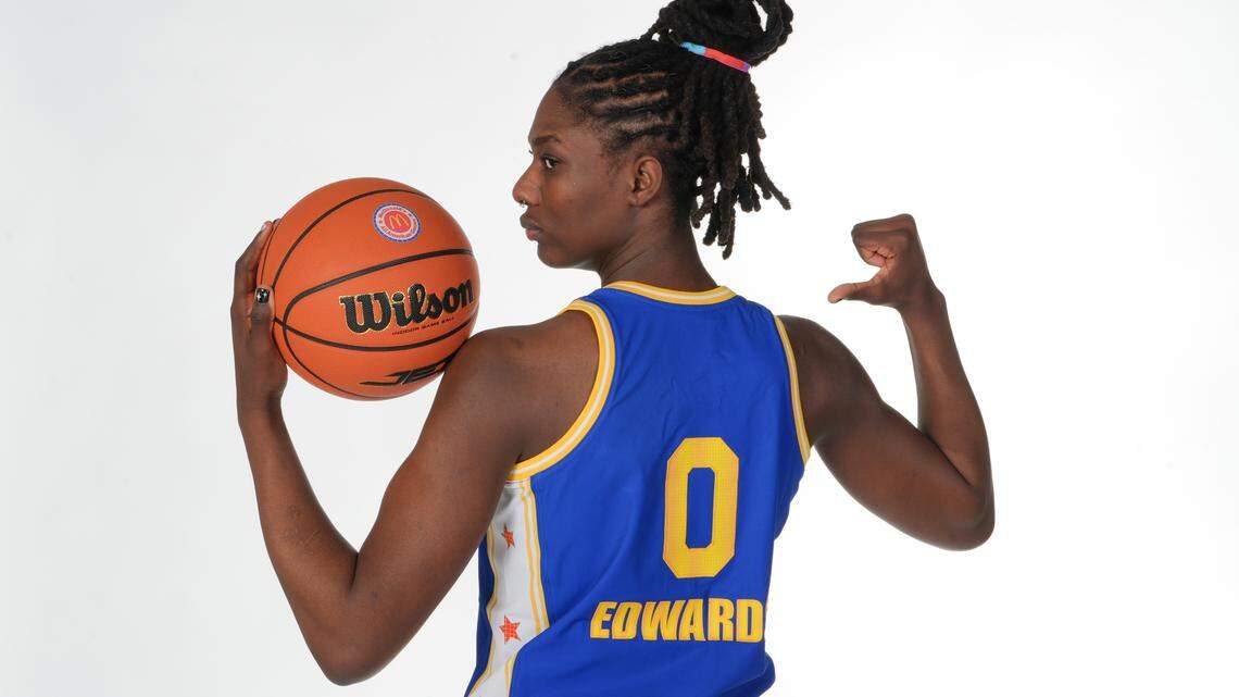Oliviyah Edwards at McDonald's All-American team picture day on March 27.