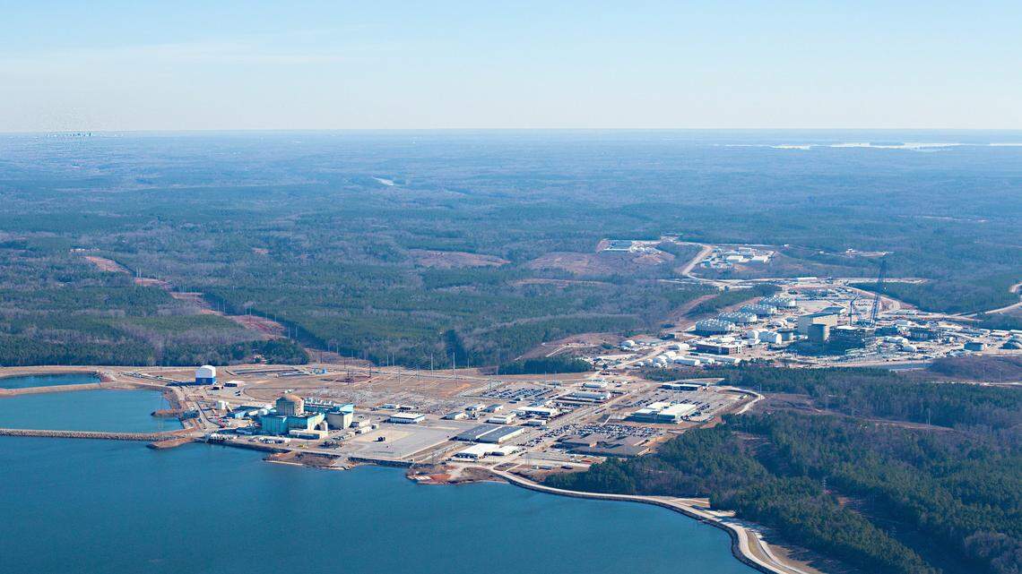 SCE&G’s V.C. Summer nuclear site in South Carolina. The company abandoned plans in 2017 to build two reactors to complement one operating since the 1980s. The original reactor is in the foreground.