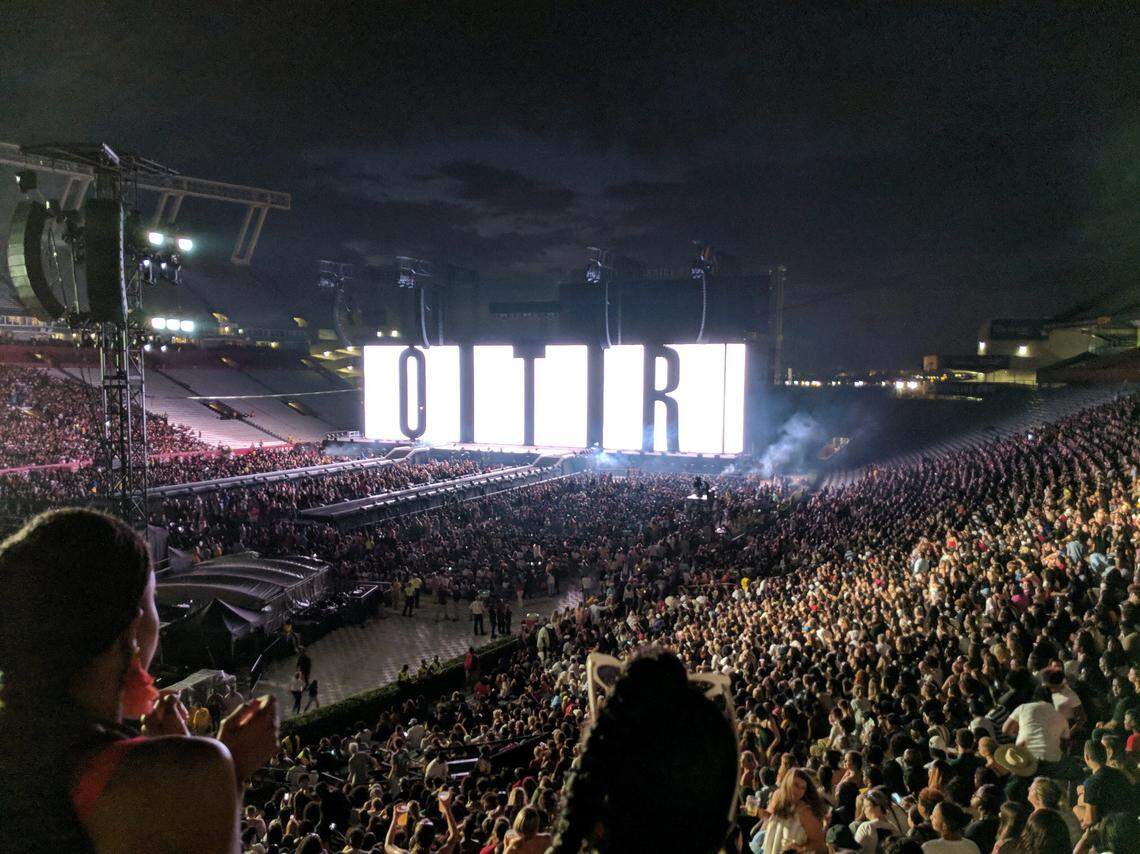 Inside Williams-Brice Stadium for Beyonce and Jay-Z On the Run Tour II as fans wait for the performers to hit the stage.