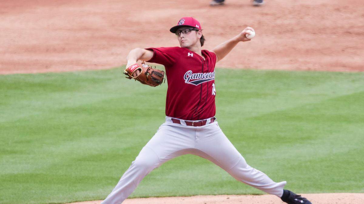 South Carolina Gamecocks pitcher Julian Bosnic (18)