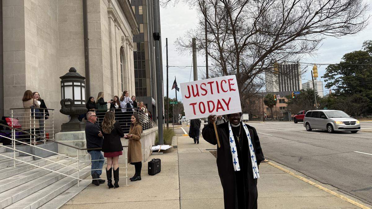 Pastor Raymond Johnson of Marion, who has appeared at many legal events during the years-long Murdaugh crime saga, appeared Wednesday outside the S.C. Supreme Court .