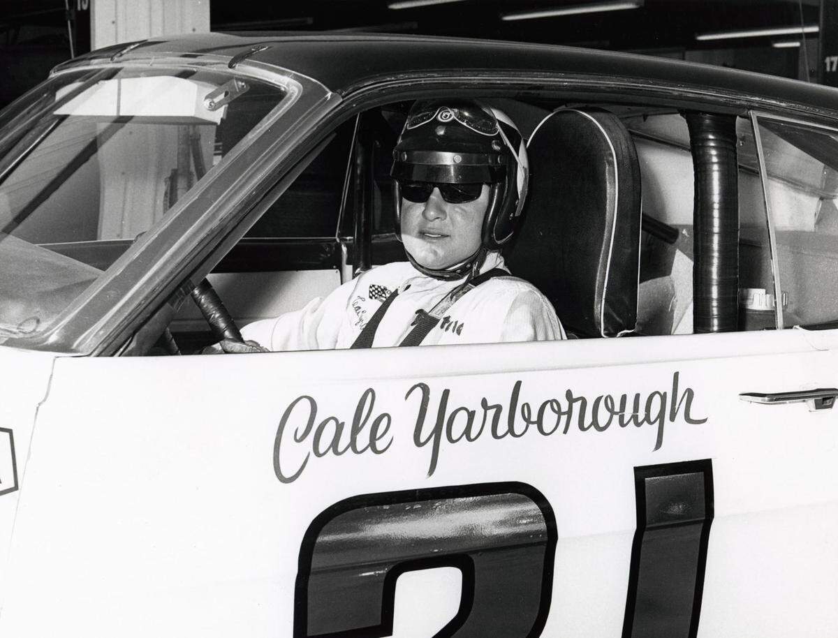 Feb 1, 1969; Riverside, CA: NASCAR Grand National Series driver Cale Yarborough (21) in the garage area at the 1969 Motor Trend 500 at Riverside International Speedway.