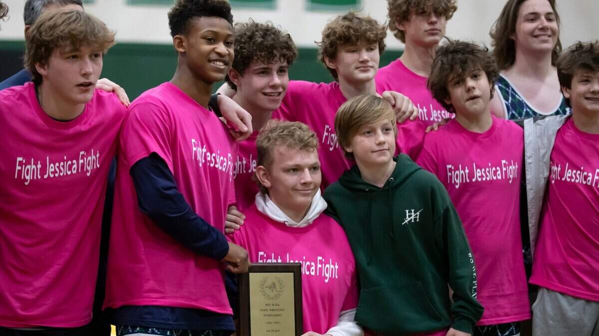 Heathwood Hall defeated Cardinal Newman and finished third in the SCISA 2022 Duals State Wrestling Tournament at Ben Lippen on Saturday, February 5, 2022.