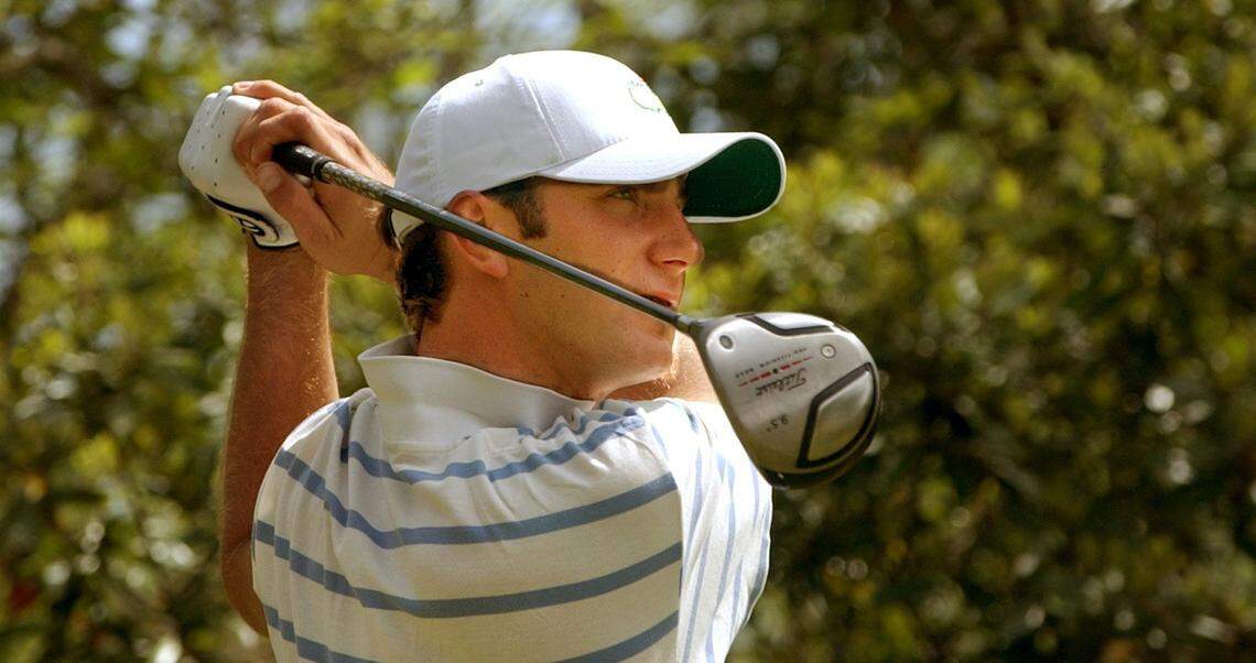 From 2006: Coastal Carolina University golfer Dustin Johnson watches his tee shot on the 12th hole at the TPC of Myrtle Beach during a practice round.