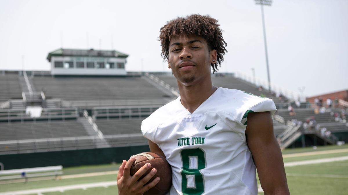 Dutch Fork High School wide receiver Antonio Williams during the Meet the Foxes event held in Irmo on July 31, 2021.