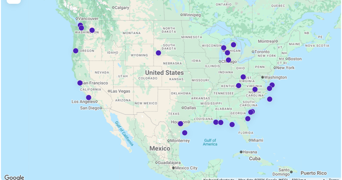 Top trending destinations for Labor Day travel.