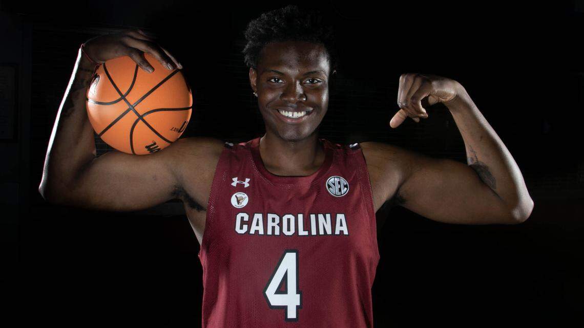 University of South Carolina basketball player Tre-Vaughn Minott.