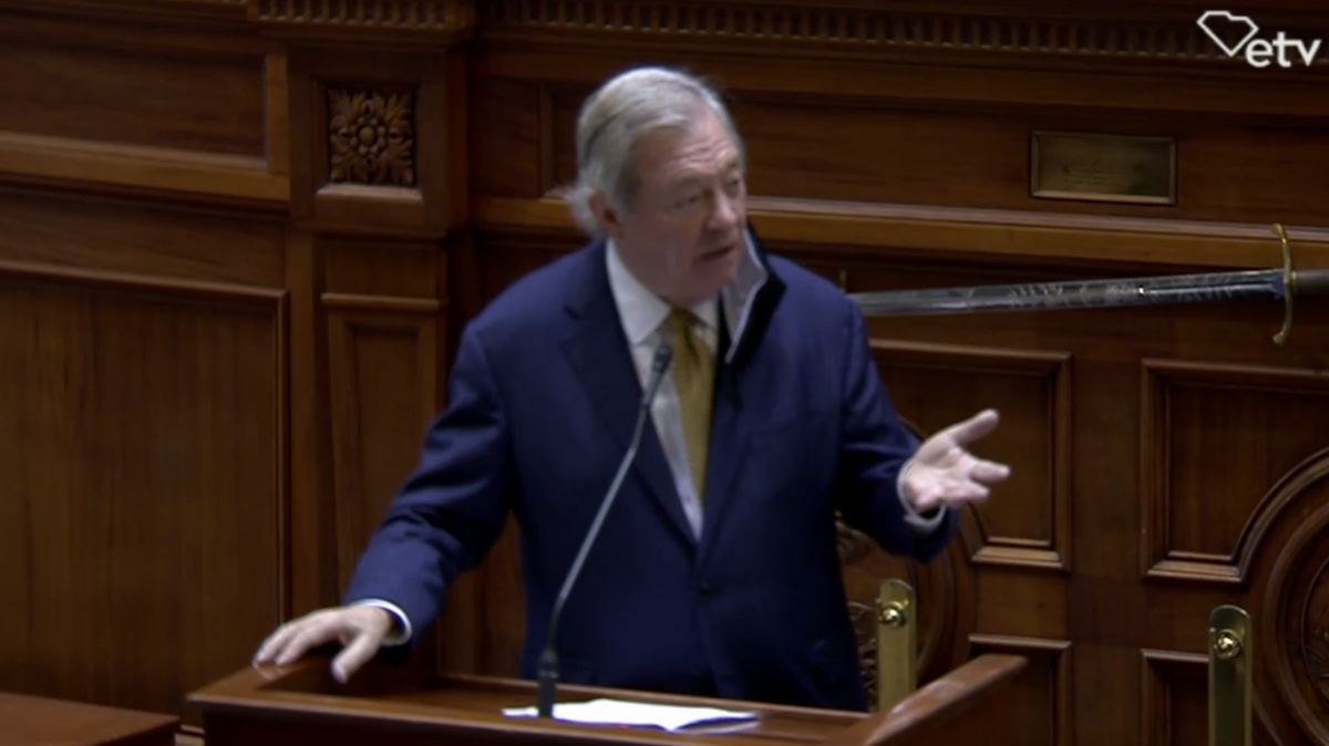 State Sen. Dick Harpootlian, D-Richland, makes a speech in the State Senate.